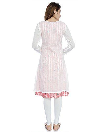 Divena White Muslin Long kurtis for women (DK0101-XXL, XXL kurtis)