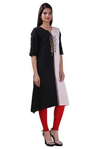 Divena Black And White Khadi Kurti