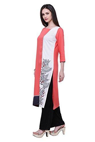 Divena Viscose Peach Kurta for women (DBK0134-XL, XL kurtis)