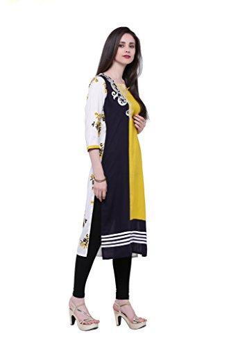 Divena Yellow Rayon Kurtis for girls (DBK0127-M, Kurti M size)