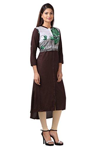 Divena Brown Assymetrical Rayon Kurti