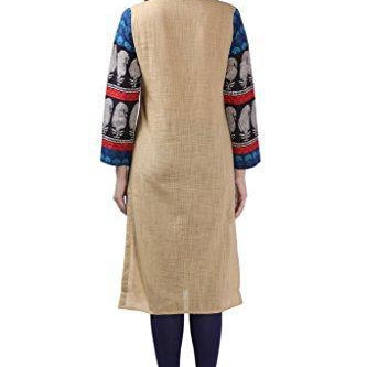 Divena Beige Khadi Kurti