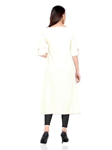 Divena Women's Plus Size Khadi Kurta (DK0151-6XL, Off White, Size-52/6XL)