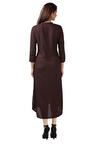 Divena Brown Assymetrical Rayon Kurti