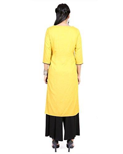 Divena Viscose Yellow Kurtis for girls (DBK0044-M, Kurti M size)