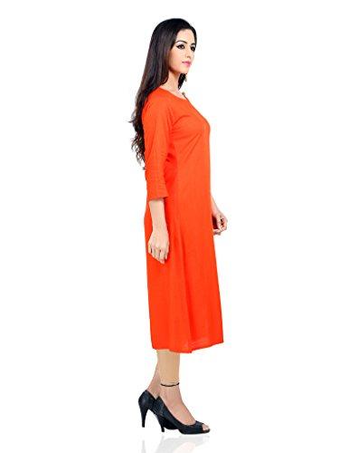 Divena Rayon Orange Zari Work W omen's Kurti