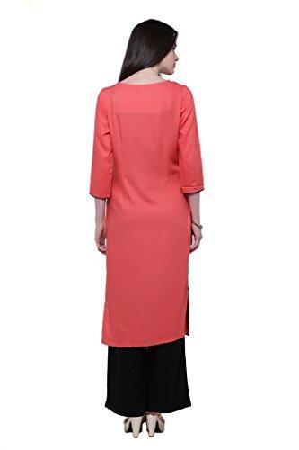 Divena Viscose Peach Kurta for women (DBK0134-XL, XL kurtis)