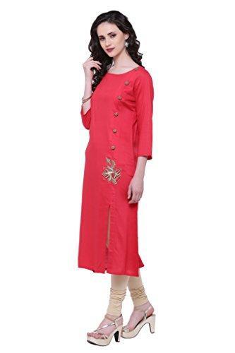 Divena Tomato Red Rayon Kurtis for girls (DBK0081)