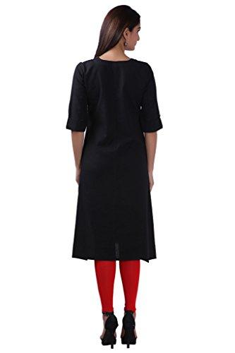 Divena Black And White Khadi Kurti