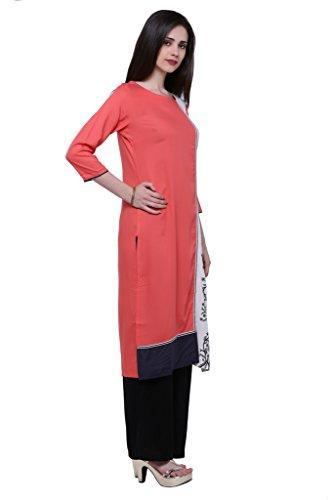 Divena Viscose Peach Kurta for women (DBK0134-XL, XL kurtis)