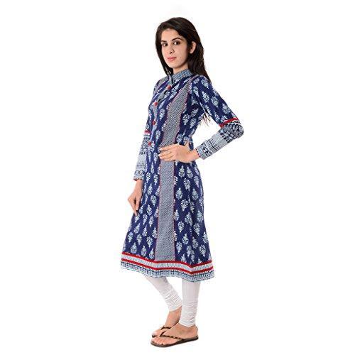 Divena Women's Cotton kurta ( DK0062-5XL, Indigo Blue)