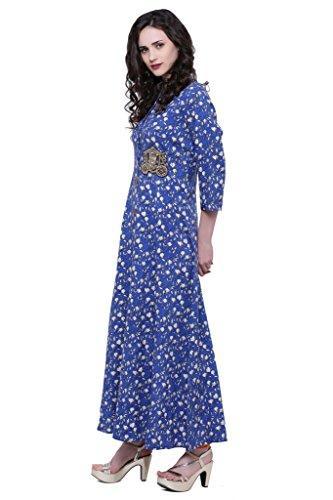 Divena Viscose Blue Print Kurta for women (DBK0160-XL, XL kurtis)