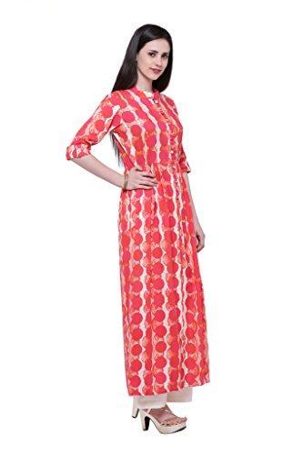 Divena Viscose Pink Print Kurta for women (DBK0148-XL, XL kurtis)