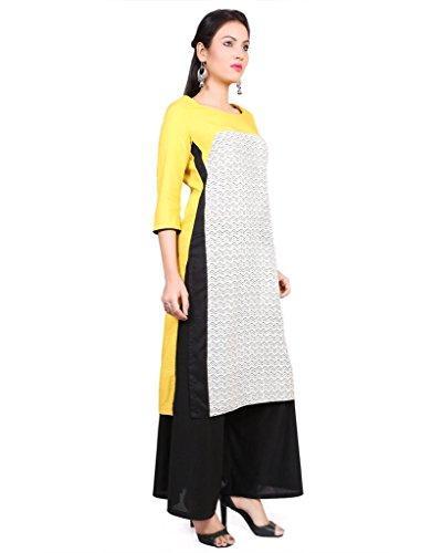 Divena Viscose Yellow Kurtis for girls (DBK0044-M, Kurti M size)