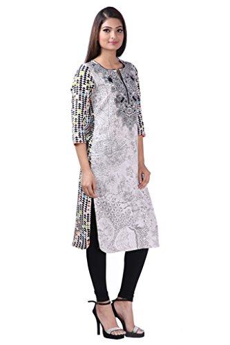 Divena Grey Printed Viscose Long Kurti