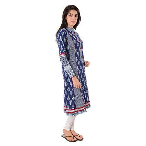 Divena Women's Cotton kurta ( DK0062-5XL, Indigo Blue)