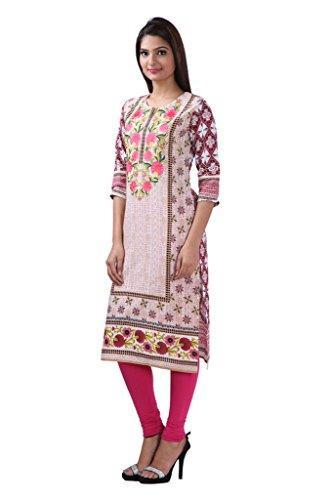 Divena Pink Embroidered kurties (DBK0092-L, Kurti L size)