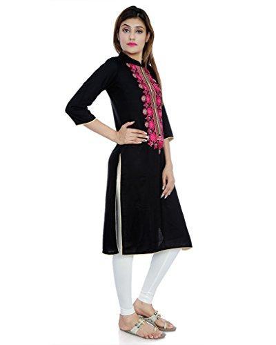 Divena Women'S Viscose Black Kurta (Dbk0032-Xxl_Xx-Large)