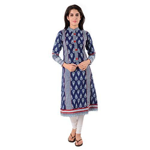 Divena Women's Cotton kurta ( DK0062-5XL, Indigo Blue)