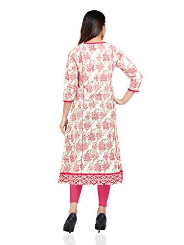 Divena Women's Cotton Kurtis (Pink,Small)