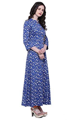 Divena Viscose Blue Print Kurta for women (DBK0160-XL, XL kurtis)