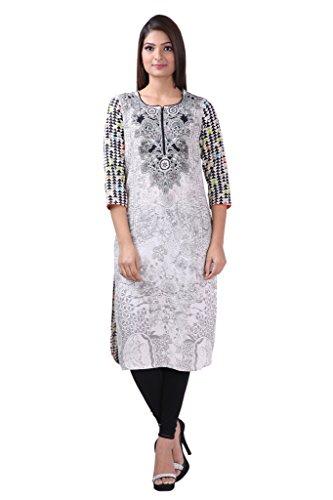 Divena Grey Printed Viscose Long Kurti