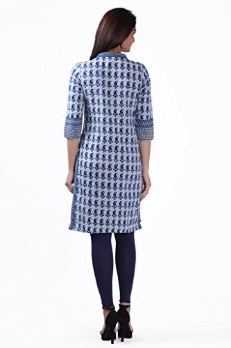 Divena Indigo Blue Straight Cotton Kurta