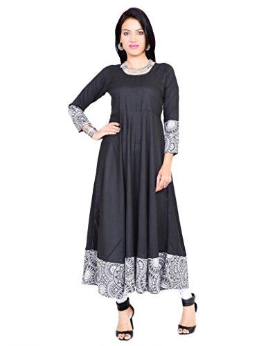 Divena Women's Viscose Black Kurta (Dk0118-Xxl)