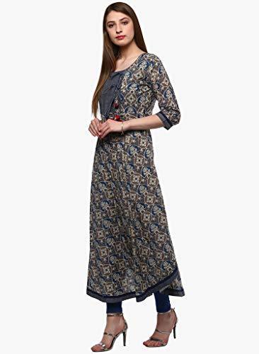 Divena Women's Cotton Kurti (DK0509-7XL, Blue, 54)