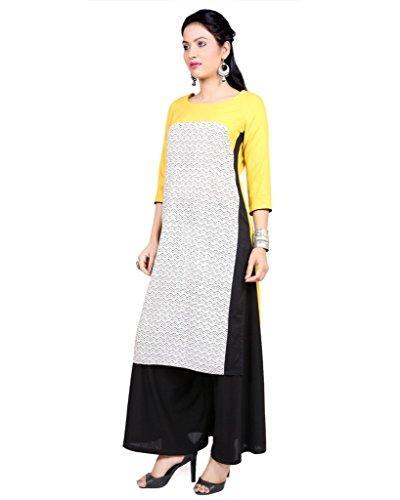 Divena Viscose Yellow Kurtis for girls (DBK0044-M, Kurti M size)