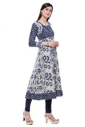 Divena Indigo Printed Traditional Plus size Cotton kurtis For Women (DK-4XL, 4XL kurtis/50 size)