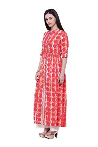 Divena Viscose Pink Print Kurta for women (DBK0148-XL, XL kurtis)