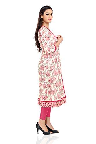 Divena Women's Cotton Kurtis (Pink,Small)