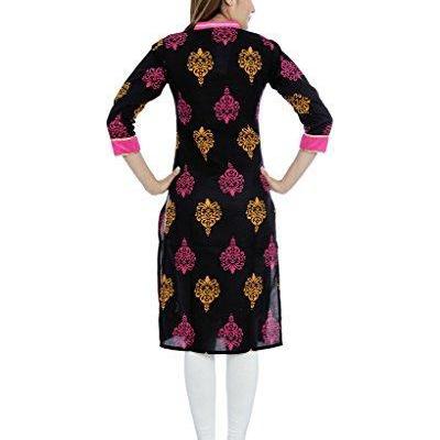 Divena Women's Cotton Kurti (DK0080-XXL_BLACK_XX-Large)