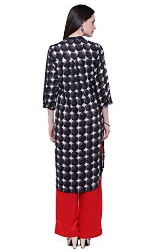 Divena Black Rayon Apple Cut Printed Kurta