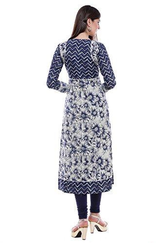 Divena Indigo Printed Traditional Plus size Cotton kurtis For Women (DK-4XL, 4XL kurtis/50 size)