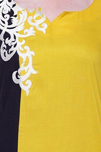 Divena Yellow Rayon Kurtis for girls (DBK0127-M, Kurti M size)