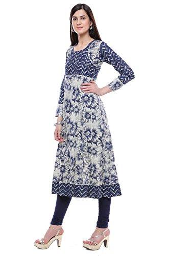 Divena Indigo Printed Traditional Plus size Cotton kurtis For Women (DK-4XL, 4XL kurtis/50 size)