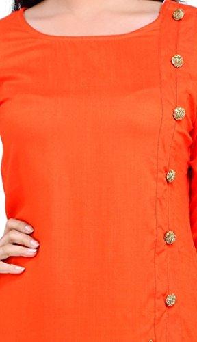 Divena Rayon Orange Zari Work W omen's Kurti