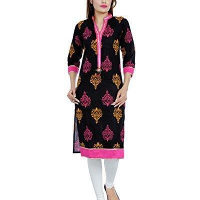 Divena Women's Cotton Kurti (DK0080-XXL_BLACK_XX-Large)