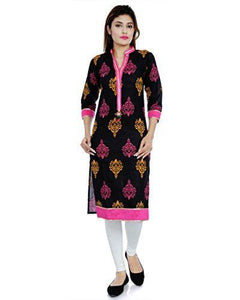 Divena Women's Cotton Kurti (DK0080-XXL_BLACK_XX-Large)