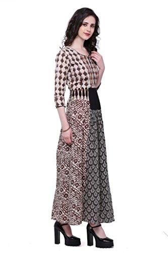 Divena Floor Length Mirror Work Cotton Kurta