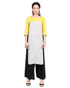 Divena Viscose Yellow Kurtis for girls (DBK0044-M, Kurti M size)