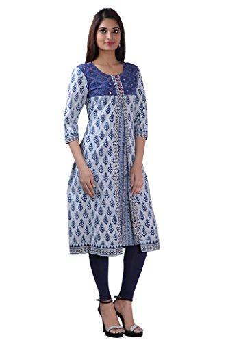 Divena Indigo Blue Cotton Kurtis for girls (DBK0130-M, Kurti M size)