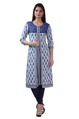 Divena Indigo Blue Cotton Kurtis for girls (DBK0130-M, Kurti M size)