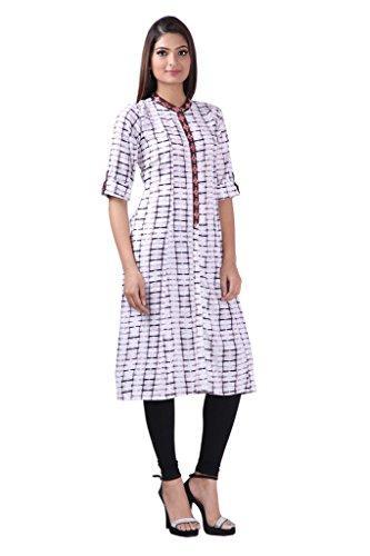 Divena White Rayon Kurtis for girls (DBK0112-M, Kurti M size)