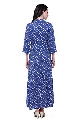 Divena Viscose Blue Print Kurta for women (DBK0160-XL, XL kurtis)