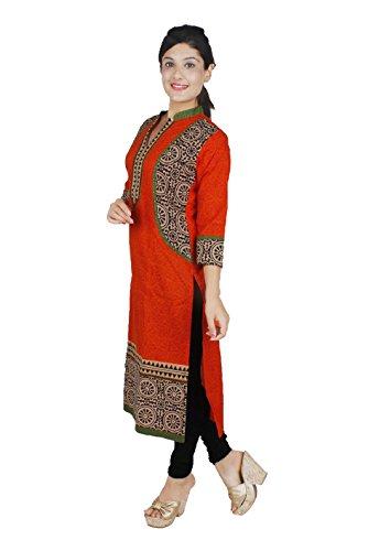 Divena orange cotton kurti