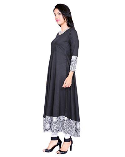 Divena Women's Viscose Kurti (DK0118-5XL_Black_XXXXX-Large)