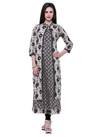 Divena Grey Cotton Kurtis for girls (DBK0140-M, Kurti M size)